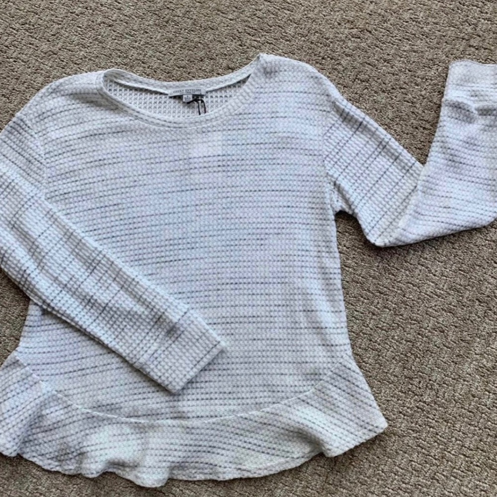 NEW Peplum Neutral Colored Large Sweater Green Envelope